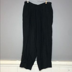 Flax Brand 100% Linen sz 2G 24/26 Black Capri Pant